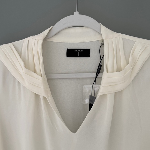 Tahari Ivory Pleated Blouse - nwt - Picture 3 of 9